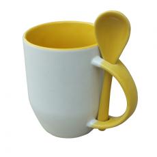 熱轉印塗層湯匙杯插勺杯(黃色)