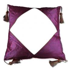 熱轉印空白抱枕 帶穗抱枕 紫色帶結抱枕含枕心